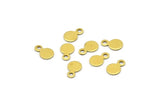 Brass Cabochon Tag, 250 Raw Brass Cabochon Tags , Stamping Tags  (4.5mm) A0216