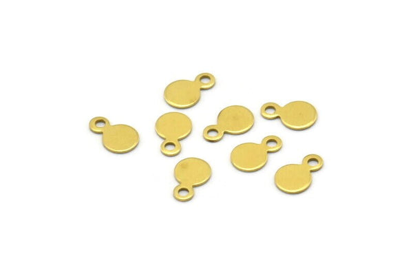 Brass Cabochon Tag, 250 Raw Brass Cabochon Tags , Stamping Tags  (4.5mm) A0216