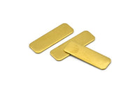 Brass Rectangle Blank, 12 Raw Huge Brass Rectangle Stamping Blanks (30x10x0.80mm) D0254