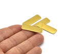 Brass Rectangle Blank, 12 Raw Huge Brass Rectangle Stamping Blanks (30x10x0.80mm) D0254