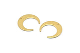 Brass Moon Charms, 24 Raw Brass Crescent Moon Charms With 1 Hole, Pendants, Earrings, Findings (18x16.5x4.5x1mm) BS 2060