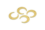 Brass Moon Charms, 24 Raw Brass Crescent Moon Charms With 1 Hole, Pendants, Earrings, Findings (18x16.5x4.5x1mm) BS 2060