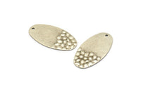 Silver Oval Charm, 8 Antique Silver Plated Brass Oval Charms With 1 Hole, Pendants, Earrings, Findings (29.5x15x0.80mm) D985