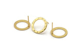 Gold Circle Earring, 4 Gold Plated Brass Roman Numerals Stud Earrings (16x1mm) BS 2176 A1190 Q0834