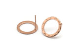 Rose Gold Circle Earring, 4 Rose Gold Plated Brass Roman Numerals Stud Earrings (16x1mm) BS 2176 A1190 Q0834
