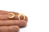 Altın Ay Küpe, 4 Altın Kaplama Pirinç Hilal Ay Küpe (18x4x1mm) D1295 A1312 H0138