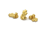 Brass Heart Stopper, 50 Raw Brass Flower Earring Back Stopper, Earring Stud Back Stoppers (15x10mm) D1054