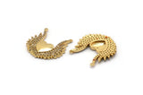 Gold Heart Charms, Gold Plated Brass Angel Winged Heart Charms With 2 Loops, Pendants, Earring Findings (22x22mm) SY0167