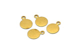 8mm Round Tag, 300 Raw Brass Cabochon Tags, Stamping Tags With 1 Loop (11x8x0.40mm) Brs 94 A0218