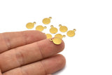 8mm Round Tag, 300 Raw Brass Cabochon Tags, Stamping Tags With 1 Loop (11x8x0.40mm) Brs 94 A0218