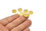 Round Earring Finding, 200 Raw Brass Cabochon Tags, Stamping Tags (12mm) Brs 68 A0290