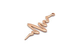 Rose Gold Heart Rhythm Charm, 10 Rose Gold Plated Brass Heart Rhythm Shaped Charms With 1 Loop, Findings, Earrings (30x14x1mm) D1168 Q0883