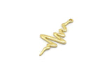 Gold Heart Rhythm Charm, 10 Gold Plated Brass Heart Rhythm Shaped Charms With 1 Loop, Findings, Earrings (30x14x1mm) D1168 Q0883