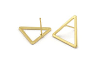 Gold Triangle Earring, 4 Gold Plated Brass Triangle Stud Earrings (20mm) D0109 A1142 Q1013