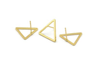 Gold Triangle Earring, 4 Gold Plated Brass Triangle Stud Earrings (20mm) D0109 A1142 Q1013