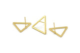 Gold Triangle Earring, 4 Gold Plated Brass Triangle Stud Earrings (20mm) D0109 A1142 Q1013