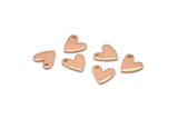 Rose Gold Heart Charm, 12 Rose Gold Plated Brass Heart Charms With 1 Hole (8x1mm) M02172 Q0065