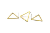 Brass Triangle Earring, 12 Raw Brass Triangle Stud Earrings (23x1.2mm) D0110 A1170