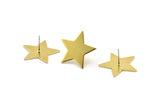 Brass Star Earring, 8 Raw Brass Tiny Star Blanks Stud Earrings (22x1mm) BS 1859 A1192