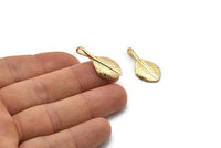 Gold Leaf Pendant, 2 Gold Plated Leaf Charms (27x13mm) N0366 Q0208