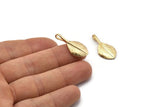 Gold Leaf Pendant, 2 Gold Plated Leaf Charms (27x13mm) N0366 Q0208