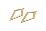Gold Diamond Charm, 10 Gold Plated Brass Rhombus Charms With 1 Loop, Earrings, Findings (28x13x0,80mm) D855 Q0800