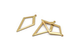 Gold Diamond Charm, 10 Gold Plated Brass Rhombus Charms With 1 Loop, Earrings, Findings (28x13x0,80mm) D855 Q0800