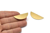 Brass Half Moon, 8 Raw Brass Semi Circle Blanks With 1 Hole, Charms, Earrings, Pendants (39x15x1mm) D0836
