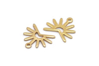 Gold Sun Charm, 8 Gold Plated Brass Sun Charms With 1 Loop (13x15x0.80mm) M02262