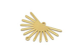 Gold Sun Charm, 4 Gold Plated Brass Sun Charms With 2 Loops (22x30x0.80mm) M02274