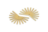 Gold Sun Charm, 4 Gold Plated Brass Sun Charms With 1 Hole (20x30x0.80mm) M02270