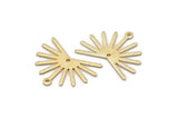 Gold Sun Charm, 4 Textured Gold Plated Brass Sun Charms With 1 Loop And 1 Hole (20x25x0.80mm) M02298