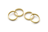 Brass Smooth Ring, 8 Raw Brass Adjustable Smooth Rings, Ring Settings (21x4mm) A2569