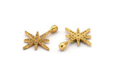 Gold North Star Charms, 2 Gold Plated Brass North Star Charms With 1 Loop, Pendants, Earring Findings (20x15mm) SY0121