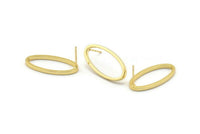 Altın Oval Küpe, 2 Altın Kaplama Pirinç Oval Küpe (14x28x1.4x1.8mm) BS 1739 A1186 Q1020