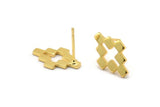 Altın Bulmaca Küpe, 4 Altın Kaplama Pirinç Küpe (10x15x1mm) D1015 A1241
