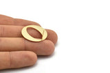 Gold Round Earring, 4 Gold Plated Brass Circle Stud Earrings (25x0.80mm) D1109 A1256