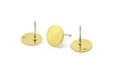 Brass Round Earring, 12 Raw Brass Round Stud Earrings With 1 Hole (11x0.80mm) M02556 A0071