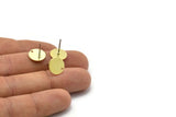 Brass Round Earring, 12 Raw Brass Round Stud Earrings With 1 Hole (11x0.80mm) M02556 A0071