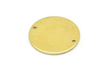 Brass Round Charm, 8 Raw Brass Round Charms With 2 Holes (21x0.90mm) M03359