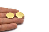 Brass Round Charm, 8 Raw Brass Round Charms With 2 Holes (21x0.90mm) M03359