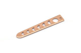 Rose Gold Moon Charm, 4 Rose Gold Plated Brass Moon Phases Charms With 1 Hole (35x6x5x0.80mm) M02342 H0916