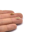 Gold Drop Charm, 10 Gold Plated Brass Drop Shaped Charms With 1 Loop, CZ Pave Charm, Earring Findings, Zircon Beads (10x5x3mm) SY0282