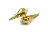 Brass Bird Skull, 2 Raw Brass Snowflake Patterned Bird Skull Charms With 1 Loop, Pendants, Earring Findings (36x15x6mm) N1962