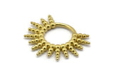 Brass Sun Charm, 2 Raw Brass Sun Shaped Charms, Pendants, Earring Findings (27x34mm) N1965