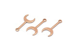 Rose Gold Moon Charm, 12 Rose Gold Plated Brass Crescent Charms With 1 Loop (20x9x0.80mm) M02040