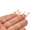 Rose Gold Moon Charm, 12 Rose Gold Plated Brass Crescent Charms With 1 Loop (20x9x0.80mm) M02040