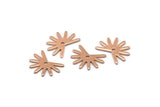 Rose Gold Sun Charm, 8 Rose Gold Plated Brass Sun Charms With 1 Hole (11x15x0.80mm) M02252
