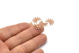 Rose Gold Sun Charm, 8 Rose Gold Plated Brass Sun Charms With 1 Hole (11x15x0.80mm) M02252