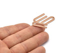 Rose Gold U Shape Charm, 6 Rose Gold Plated U Shaped Charms With 1 Hole (22x9x0.80mm) M02093